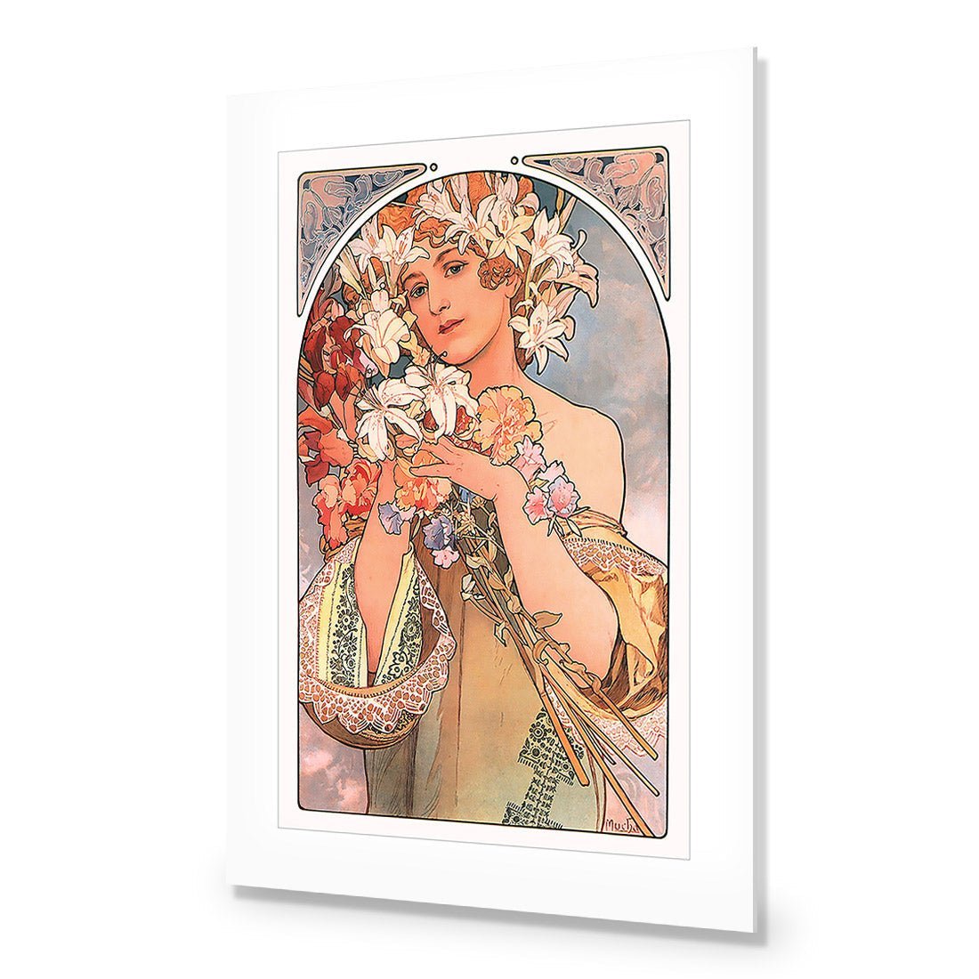 Flowers By Alphonse Mucha - Wall Art Designs - 975_AR_V WAD_AP - 030 - MAT_45x30_NONE