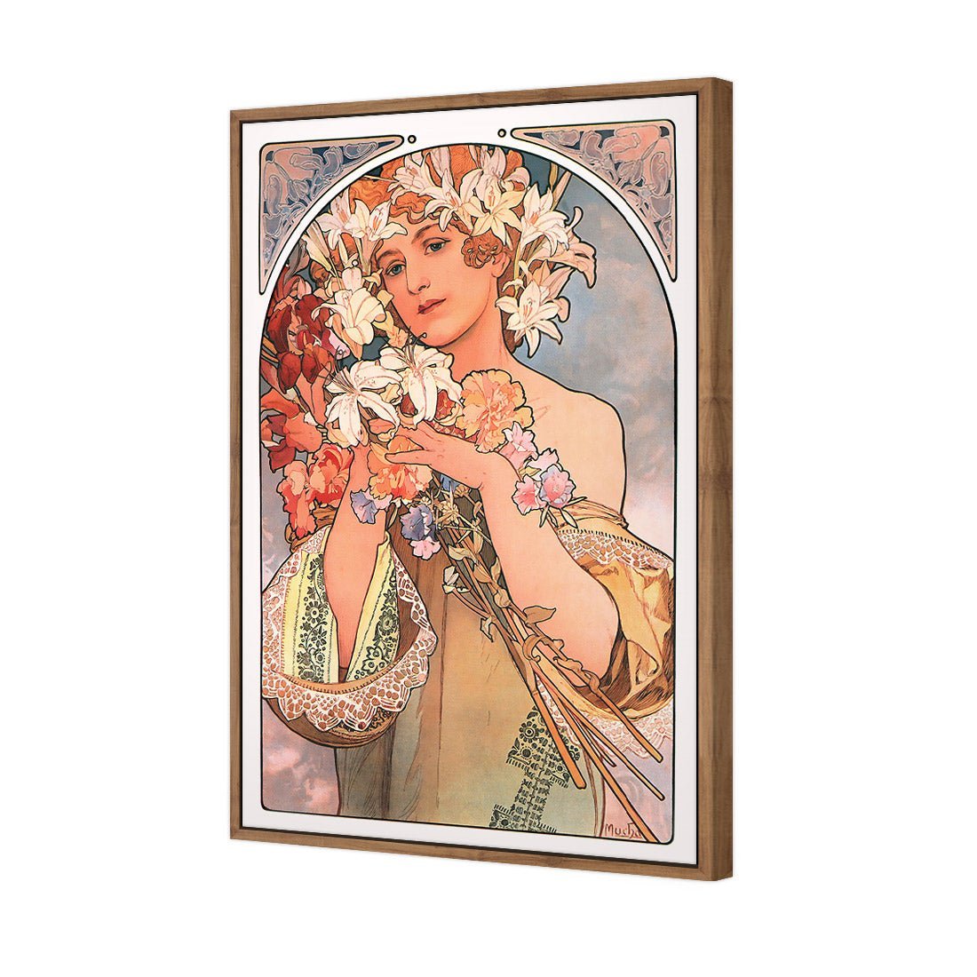 Flowers By Alphonse Mucha - Wall Art Designs - 975_AR_V WAD_CP - MPY - 260 - BFFFFFF - S - S_45x30_S - 1550 - NAT