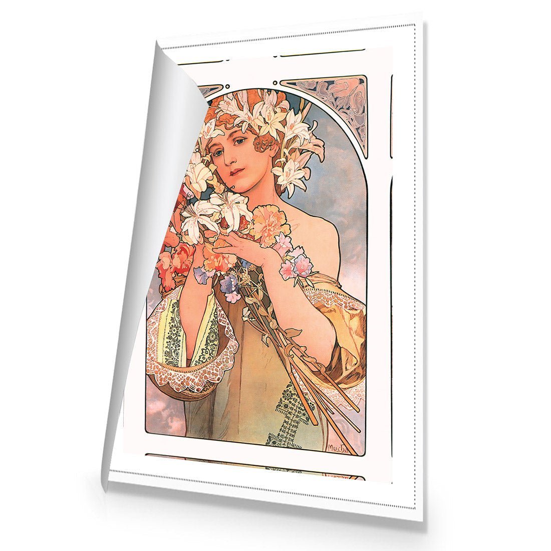 Flowers By Alphonse Mucha - Wall Art Designs - 975_AR_V WAD_CP - MPY - 260 - BFFFFFF - R_45x30_NONE