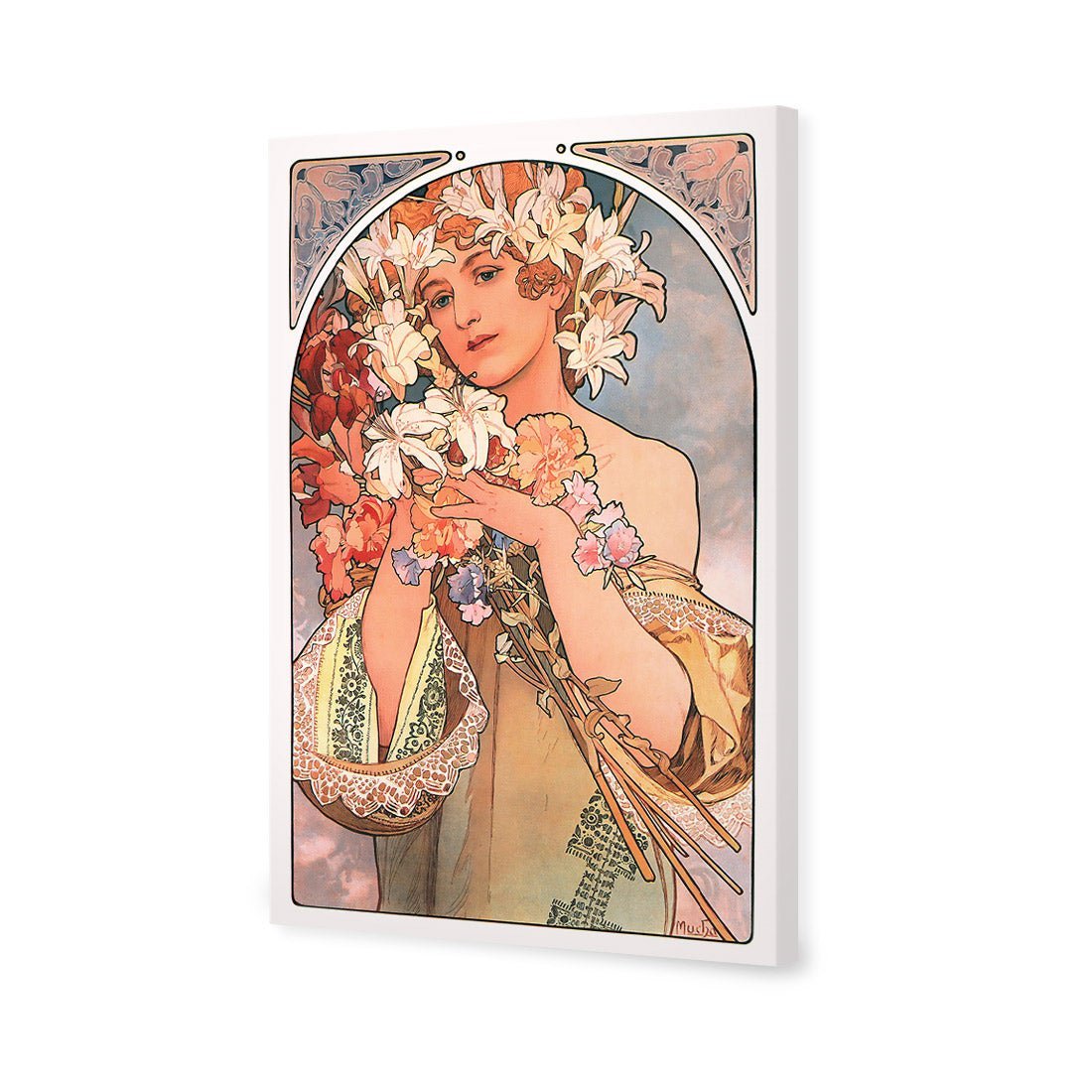 Flowers By Alphonse Mucha - Wall Art Designs - 975_AR_V WAD_CP - MPY - 260 - BFFFFFF - S - S_45x30_NONE