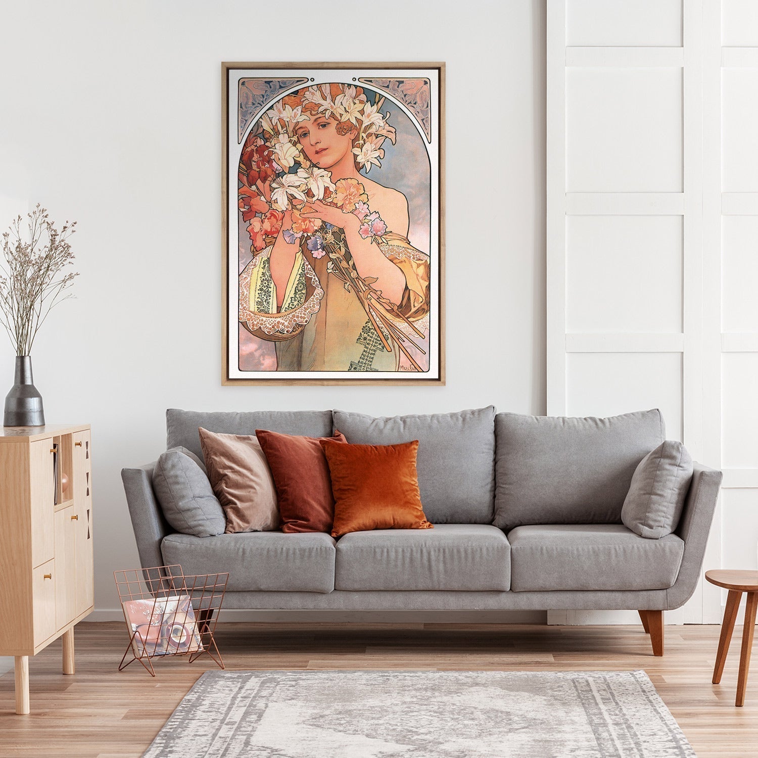 Flowers By Alphonse Mucha - Wall Art Designs - 975_AR_V WAD_CP - MPY - 260 - BFFFFFF - S - S_45x30_NONE