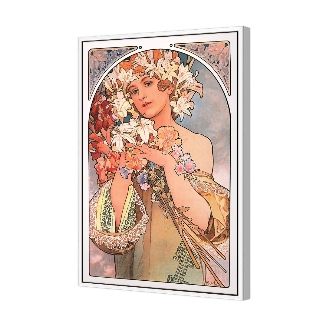 Flowers By Alphonse Mucha - Wall Art Designs - 975_AR_V WAD_CP - MPY - 260 - BFFFFFF - S - S_45x30_S - 1550 - WHT