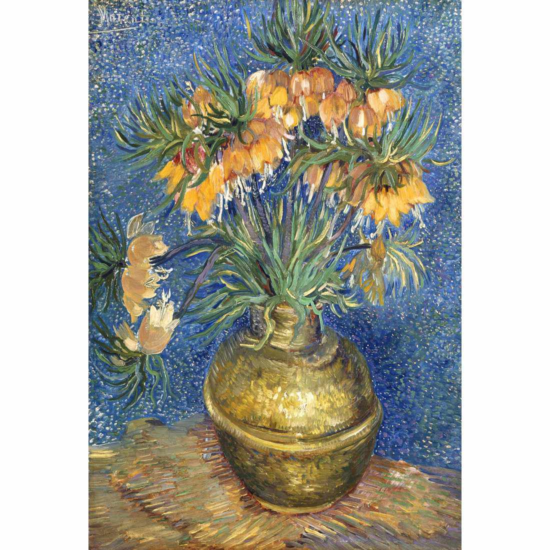 Flowers In Copper Vase by Van Gogh Canvas Art - Wall Art Designs - 1707_AR_V WAD_CP - MPY - 260 - M - S - S_45x30_NONE_ART