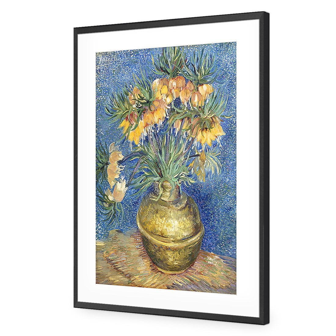 Flowers In Copper Vase, Van Gogh Acrylic Print Art - Wall Art Designs - 1707_AR_V WAD_AP - 030 - MAT_45x30_S - 2538 - BLK