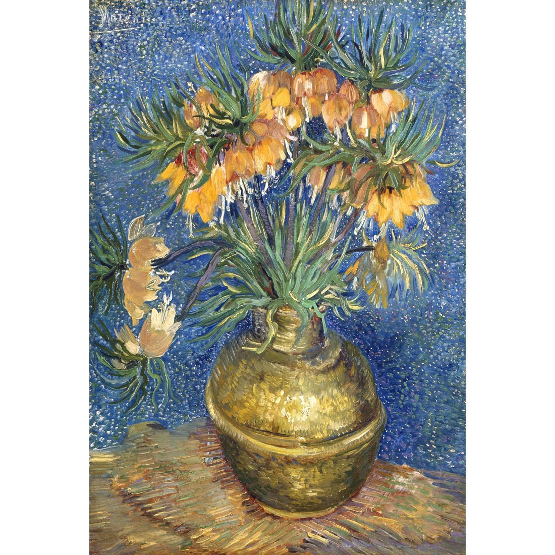 Flowers In Copper Vase, Van Gogh Acrylic Print Art - Wall Art Designs - 1707_AR_V WAD_AP - 030 - MAT_45x30_NONE