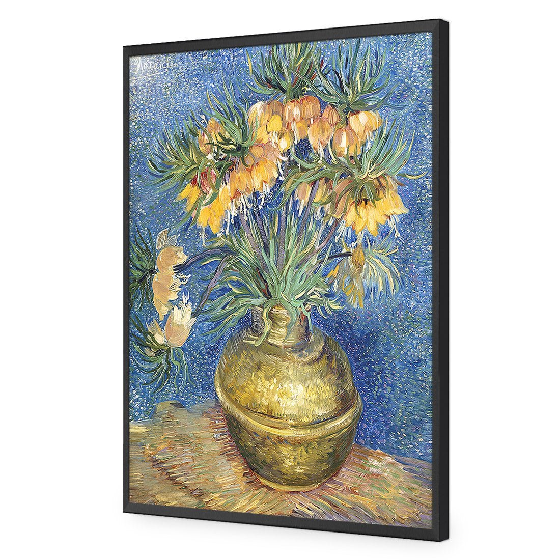 Flowers In Copper Vase, Van Gogh Acrylic Print Art - Wall Art Designs - 1707_AR_V WAD_AP - 030 - EDG_45x30_S - 2538 - BLK