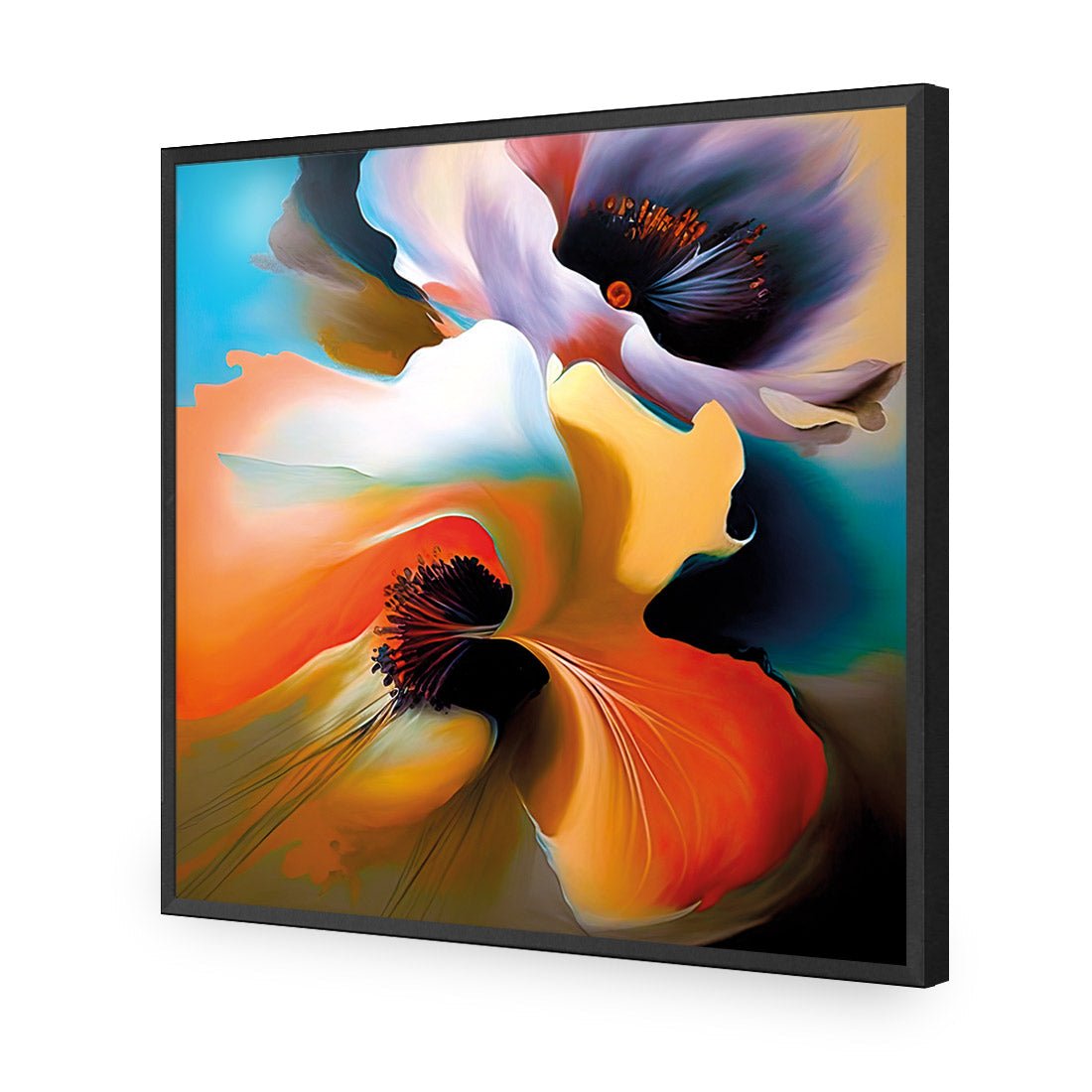 Flowing Flowers I - Wall Art Designs - WB_100799_AS_Q CAF_AP - 030 - EDG_37x37_S - 2538 - BLK