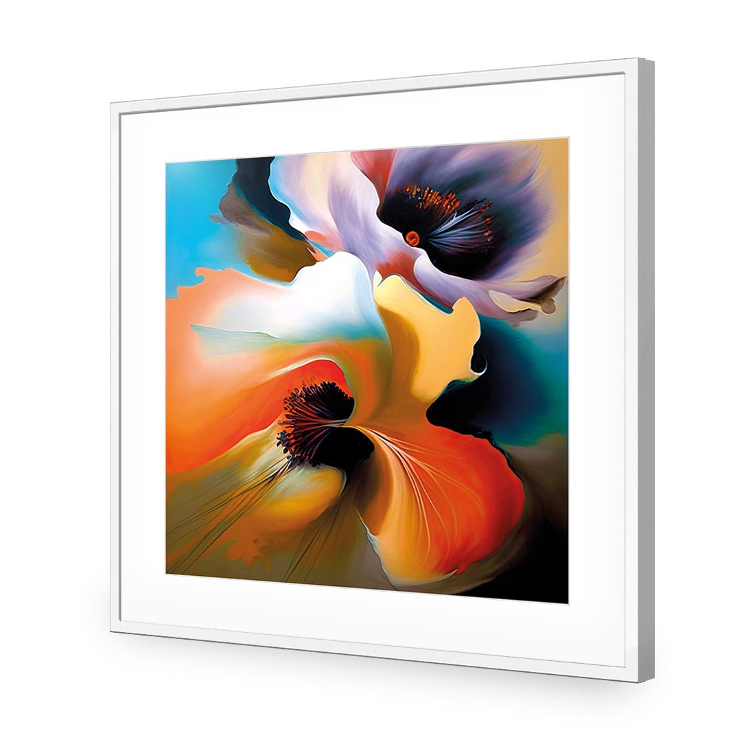 Flowing Flowers I - Wall Art Designs - WB_100799_AS_Q CAF_AP - 030 - MAT_37x37_S - 2538 - WHT