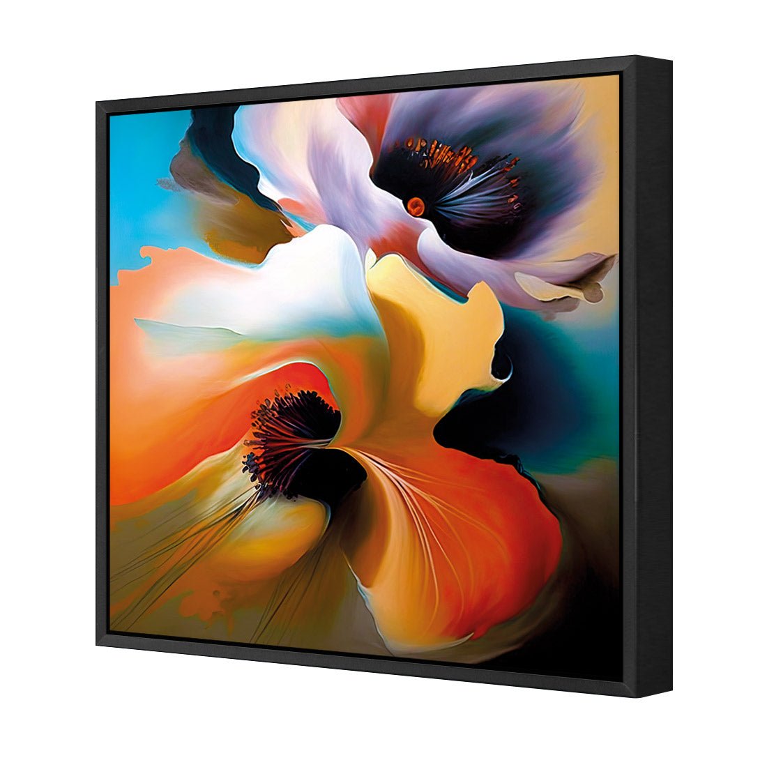 Flowing Flowers I - Wall Art Designs - WB_100799_AS_Q CAF_CP - MPY - 260 - M - S - S_37x37_S - 1550 - BLK