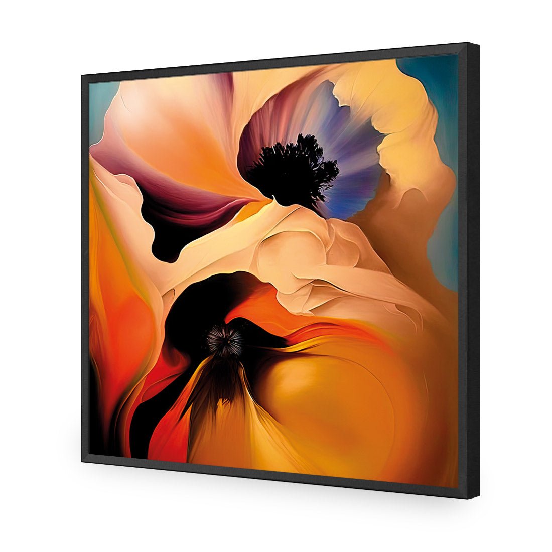 Flowing Flowers II - Wall Art Designs - WB_100801_AS_Q CAF_AP - 030 - EDG_37x37_S - 2538 - BLK