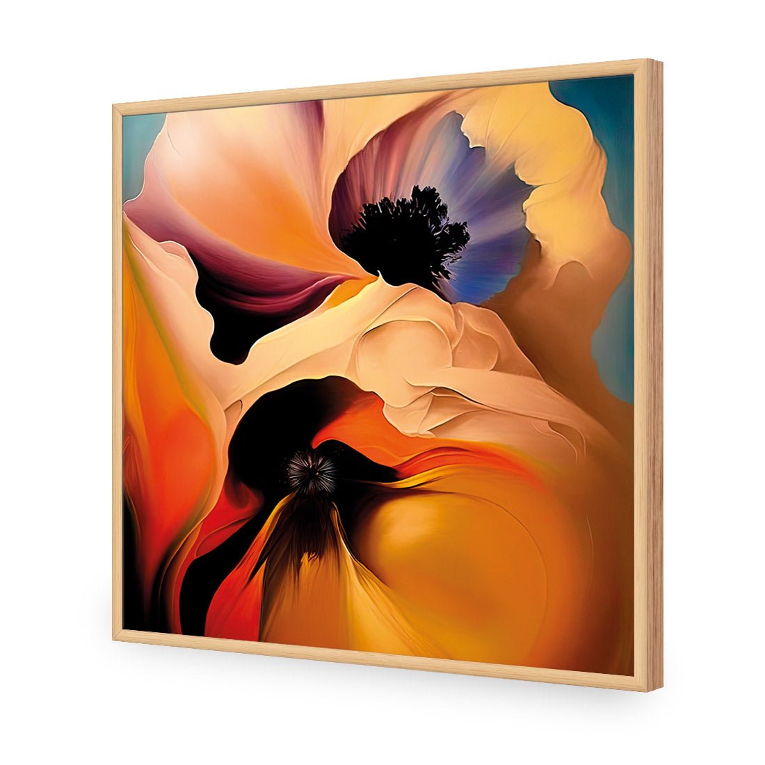 Flowing Flowers II - Wall Art Designs - WB_100801_AS_Q CAF_AP - 030 - EDG_37x37_S - 2538 - OAK