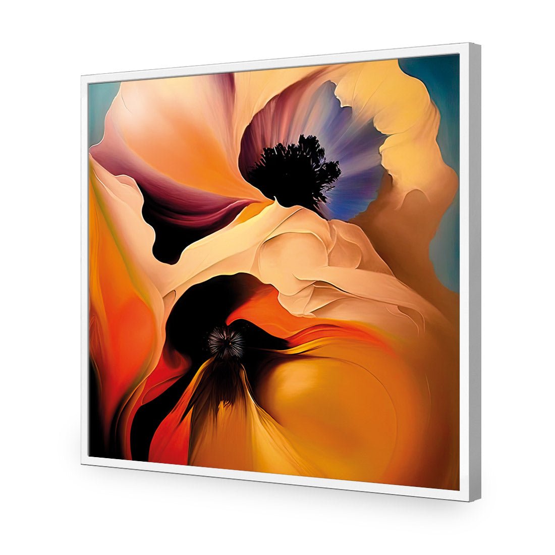 Flowing Flowers II - Wall Art Designs - WB_100801_AS_Q CAF_AP - 030 - EDG_37x37_S - 2538 - WHT