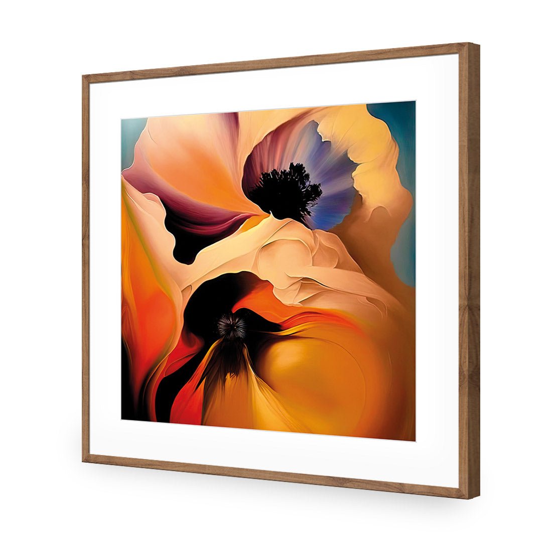 Flowing Flowers II - Wall Art Designs - WB_100801_AS_Q CAF_AP - 030 - MAT_37x37_S - 2538 - NAT