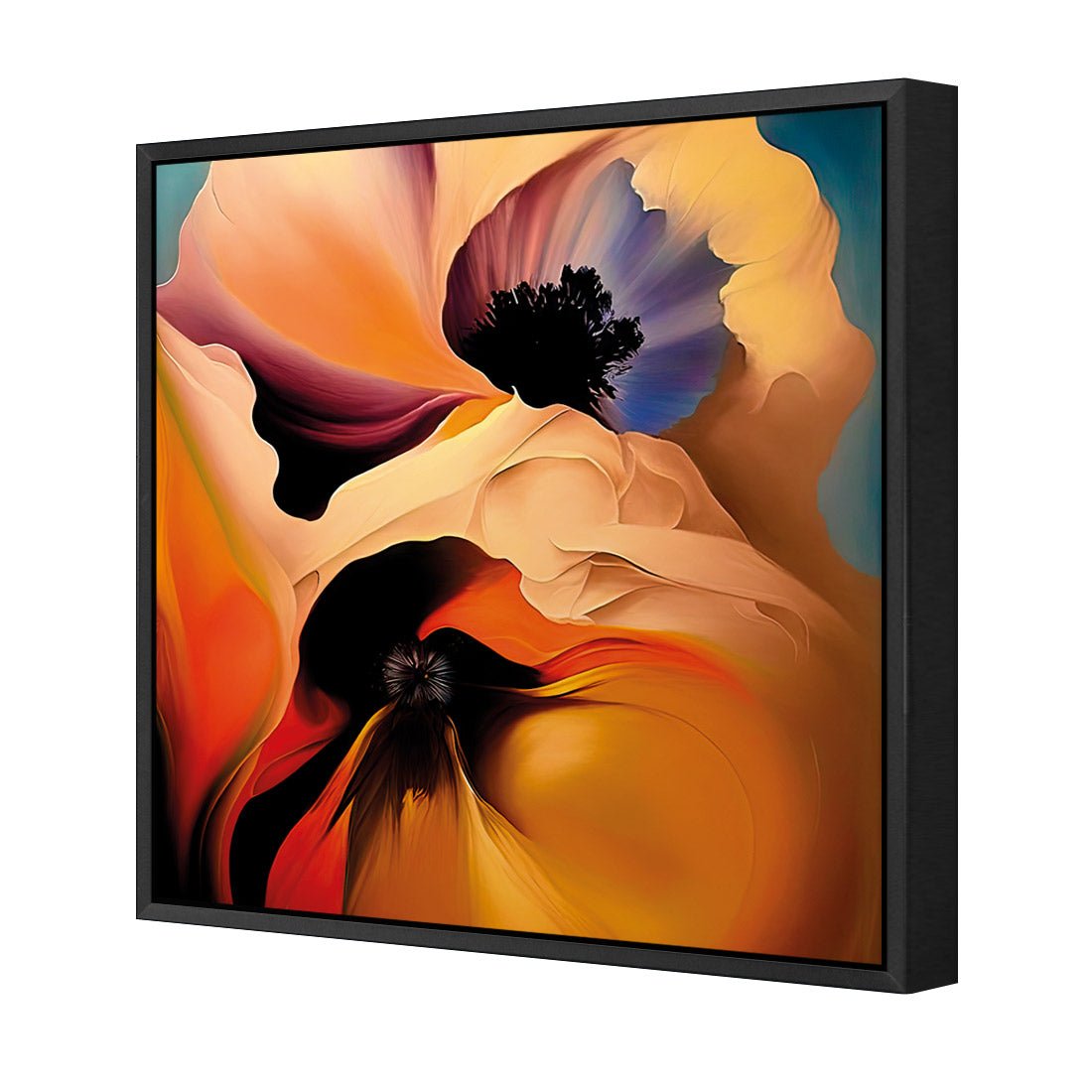 Flowing Flowers II - Wall Art Designs - WB_100801_AS_Q CAF_CP - MPY - 260 - M - S - S_37x37_S - 1550 - BLK