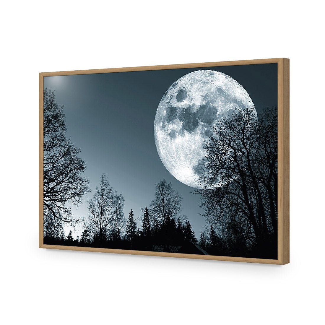 Forest Moon | Standard Acrylic | Flat Frame No Border | Oak