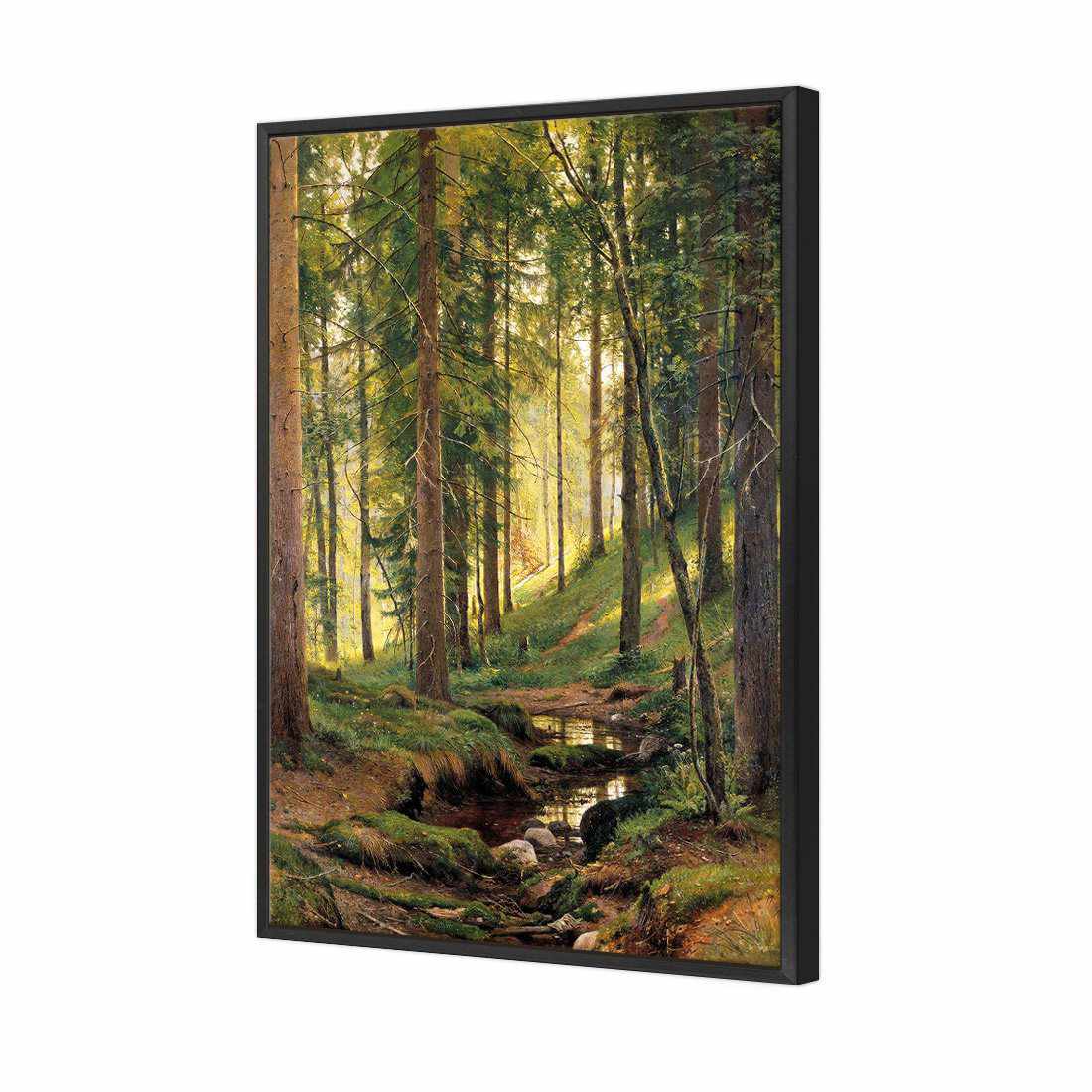 Forest Stream by Ivan Shishkin | Classic Canvas | Floating Frame | Black
