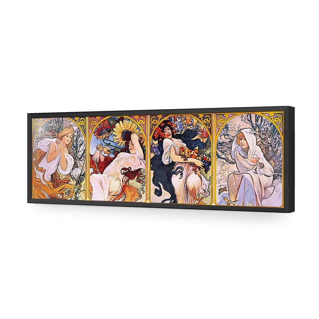 Four Seasons By Alphonse Mucha - Wall Art Designs - 1029_AL_H CAF_AP - 030 - EDG_90x30_S - 2538 - BLK_ART