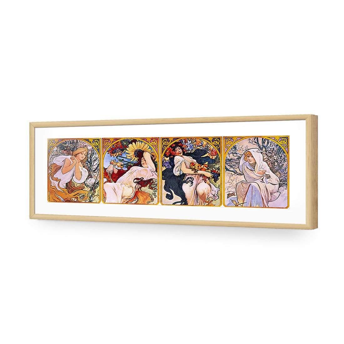 Four Seasons By Alphonse Mucha - Wall Art Designs - 1029_AL_H CAF_AP - 030 - MAT_90x30_S - 2538 - OAK_ART