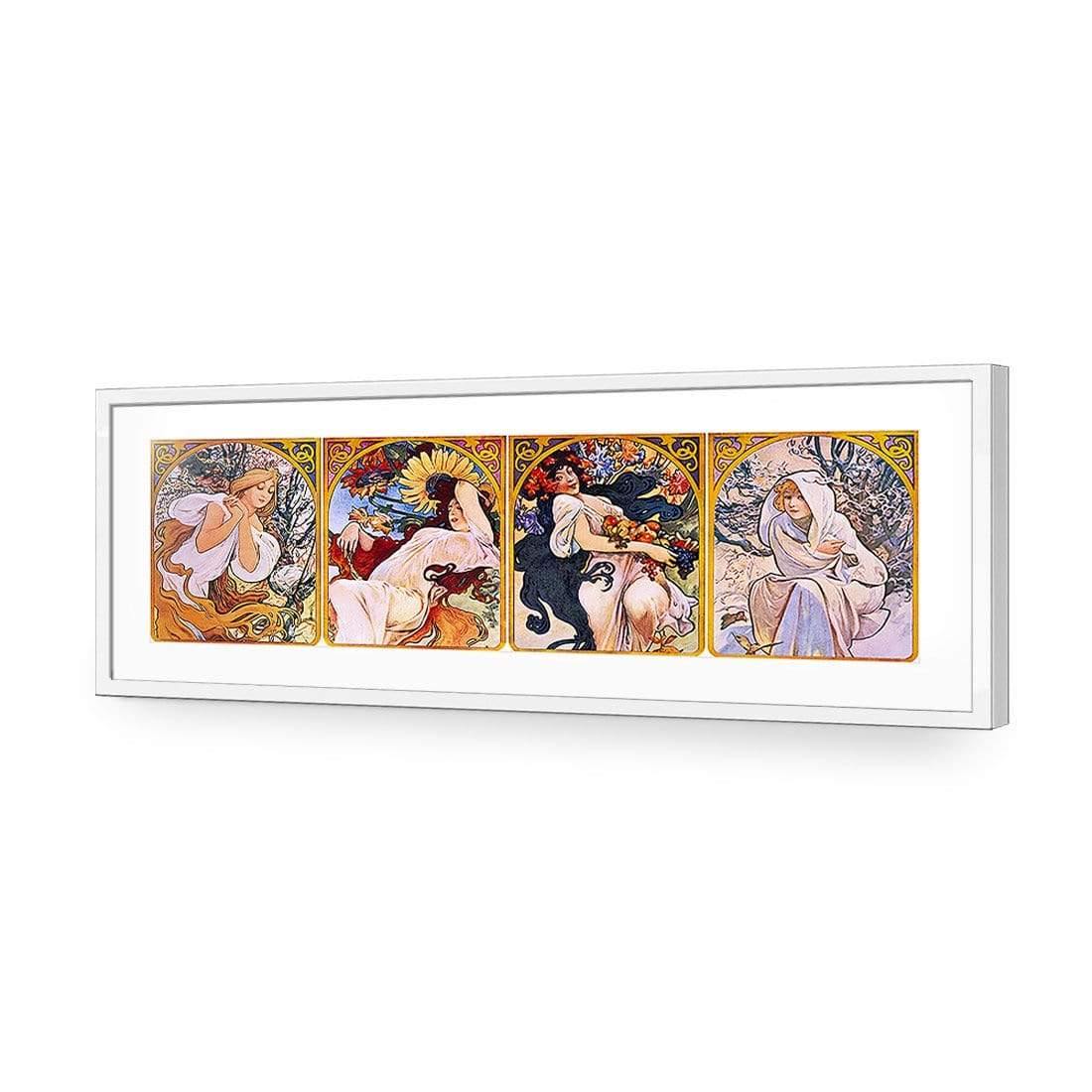 Four Seasons By Alphonse Mucha - Wall Art Designs - 1029_AL_H CAF_AP - 030 - MAT_90x30_S - 2538 - WHT_ART