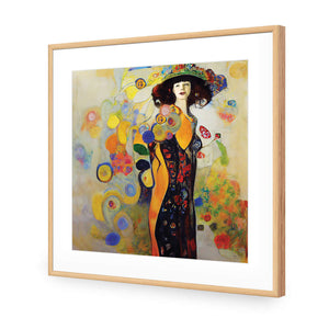 Full Bloom | Classic Acrylic | Flat Frame With Border | Oak