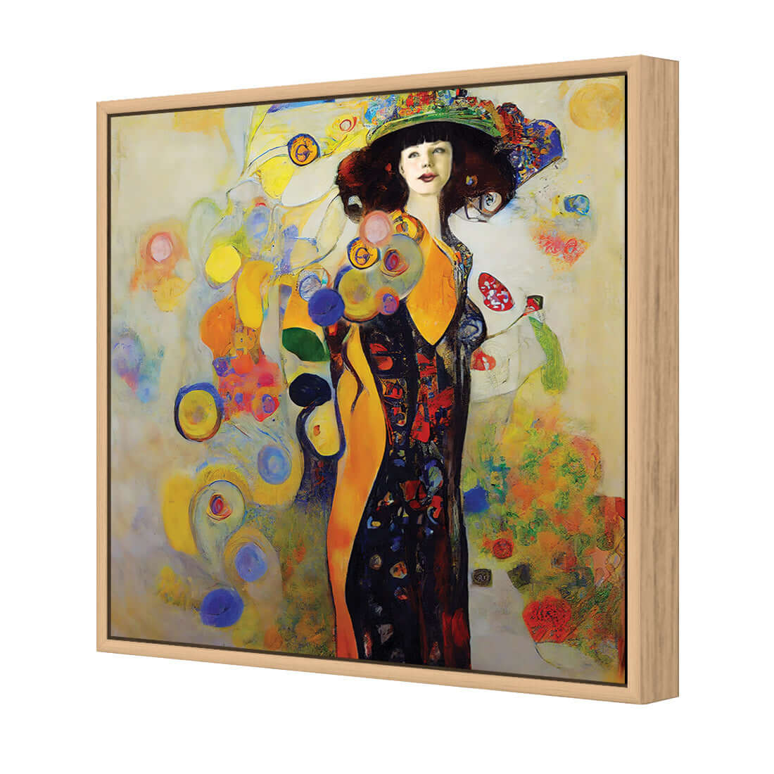 Full Bloom | Classic Canvas | Floating Frame | Oak