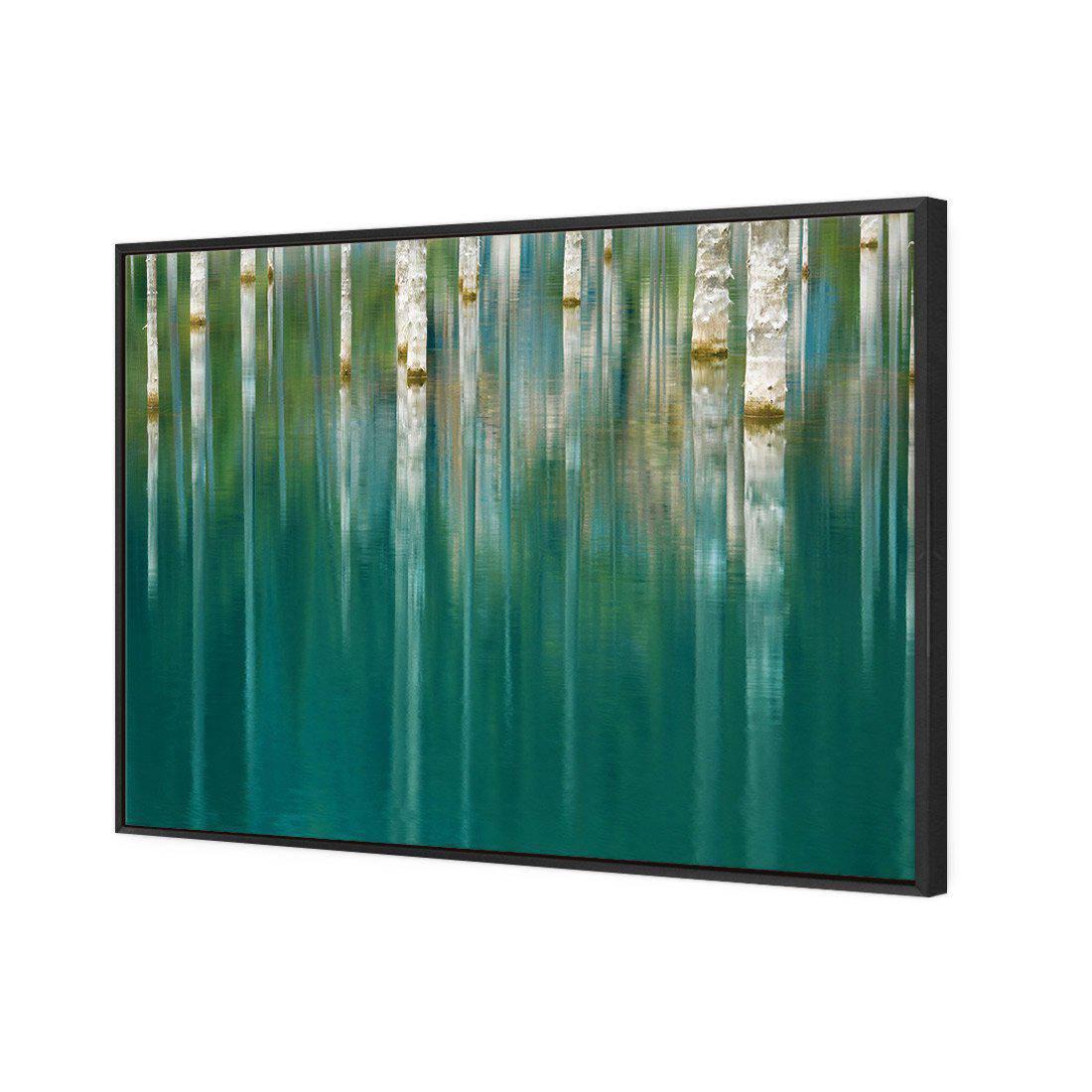 Ghostly Forest Reflections | Standard Canvas | Floating Frame | Black