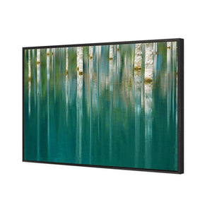Ghostly Forest Reflections | Standard Canvas | Floating Frame | Black