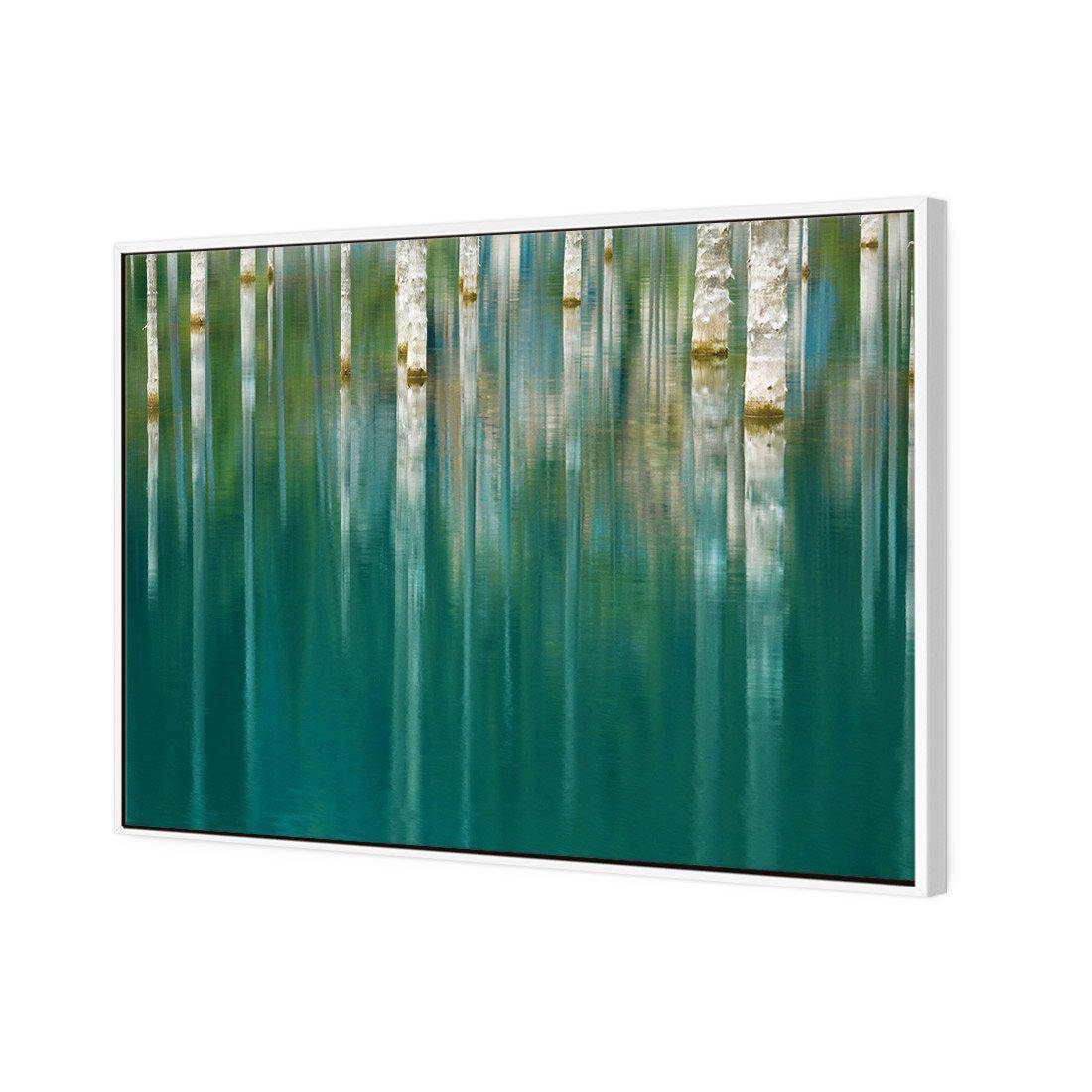 Ghostly Forest Reflections | Standard Canvas | Floating Frame | White