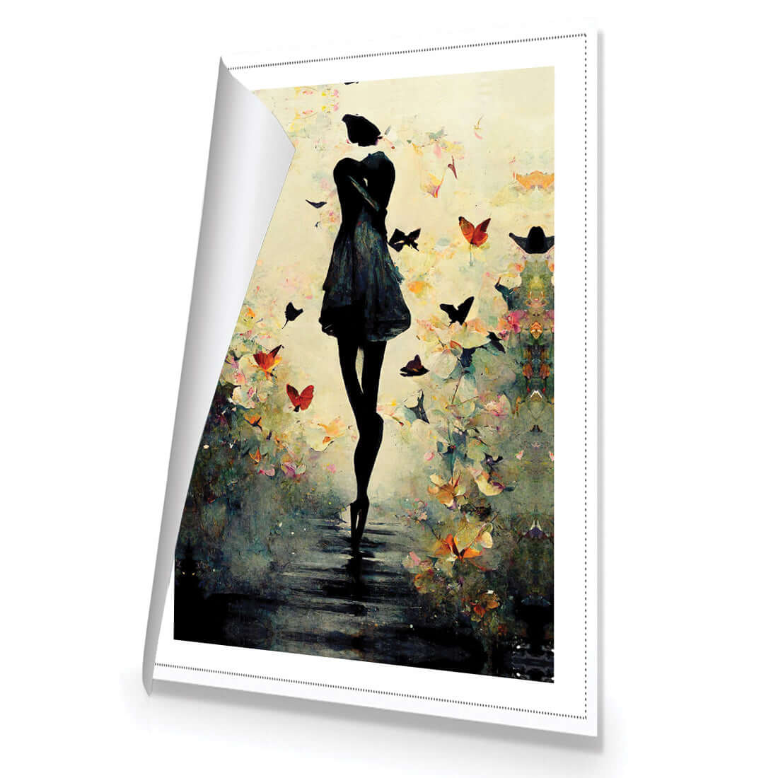 Girl with Butterflies I | Classic Canvas | No Frame | Rolled Canvas