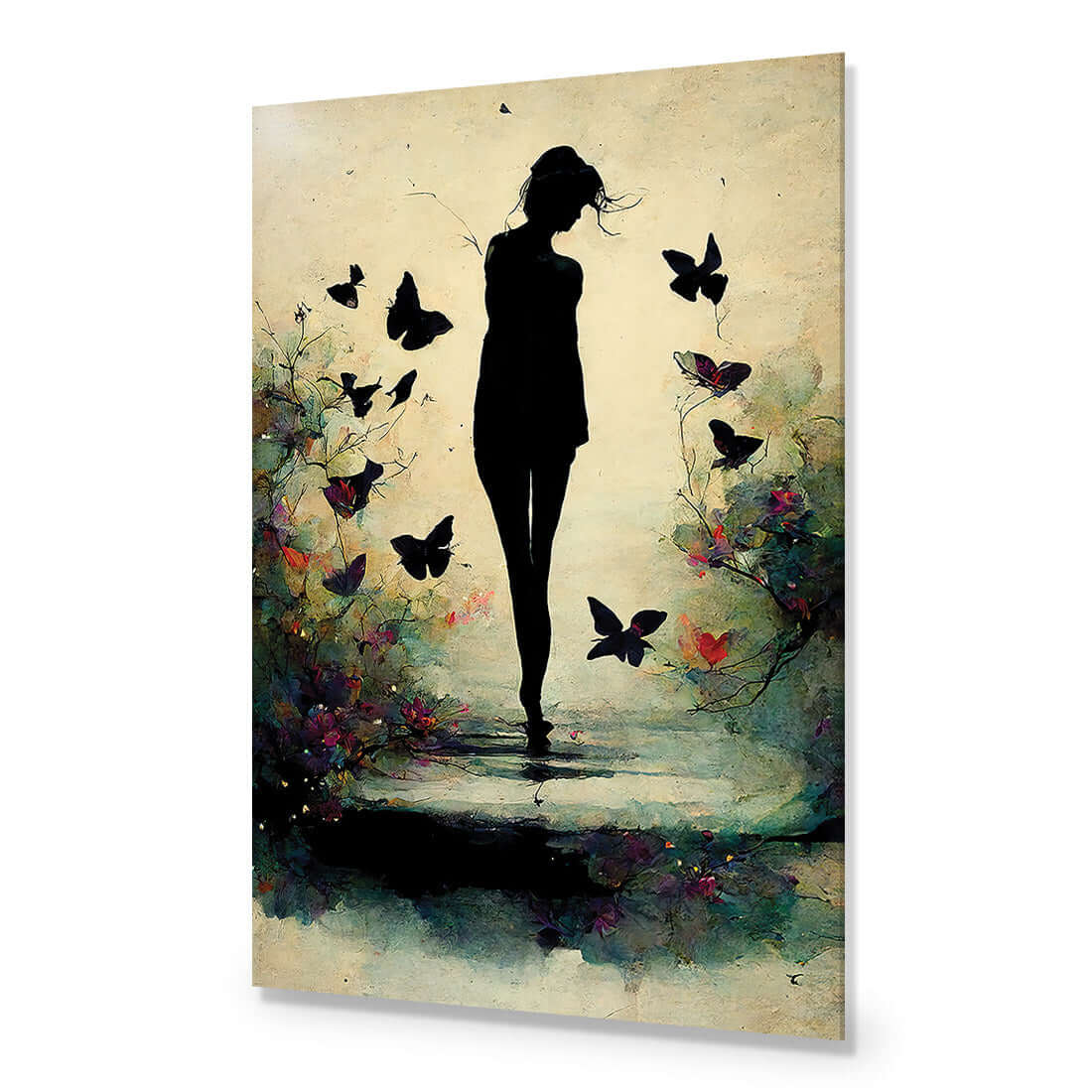 Girl with Butterflies II | Classic Acrylic | No Frame No Border