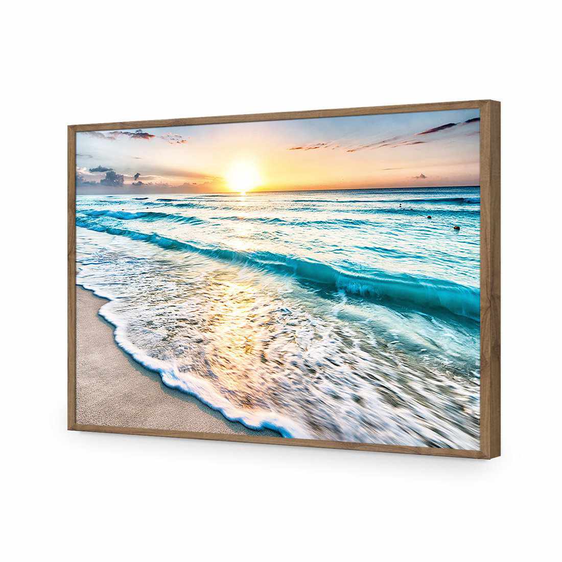 Glimmering Sunrise, Rectangle | Standard Acrylic | Flat Frame No Border | Natural