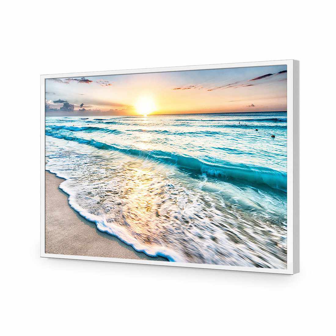 Glimmering Sunrise, Rectangle | Standard Acrylic | Flat Frame No Border | White
