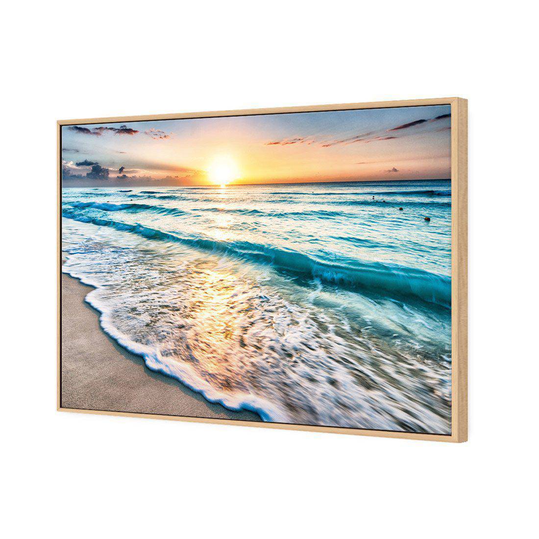 Glimmering Sunrise, Rectangle | Standard Canvas | Floating Frame | Oak