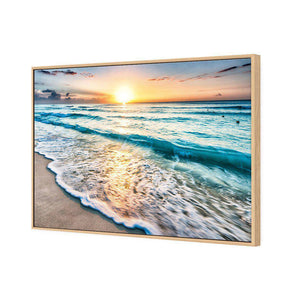 Glimmering Sunrise, Rectangle | Standard Canvas | Floating Frame | Oak
