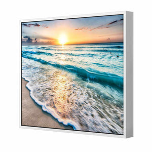 Glimmering Sunrise, Square | Standard Canvas | Floating Frame | White