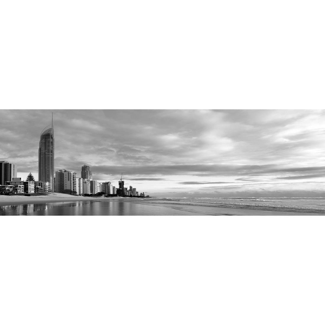 Gold Coast Panoramic, Black and White (long) | Classic Canvas | No Frame | Stretched Canvas