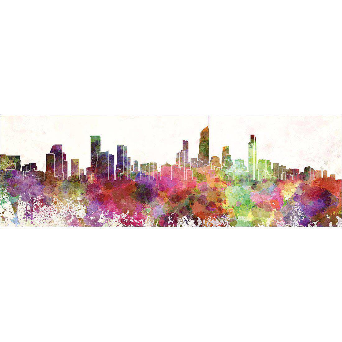 Gold Coast Skyline Watercolour Canvas Art - Wall Art Designs - 2033_AL_H WAD_CP - MPY - 260 - M - S - S_60x20_NONE