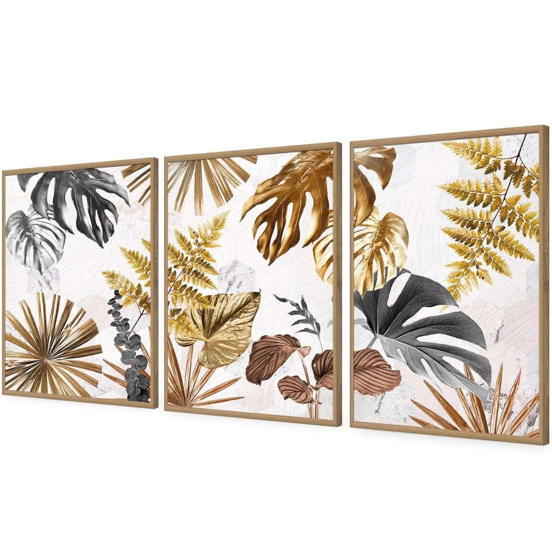 Golden Jungle Trio Art Set - Wall Art Designs - SET3_5038_AR_V WAD_AP - 030 - EDG_59x40_S - 2538 - OAK