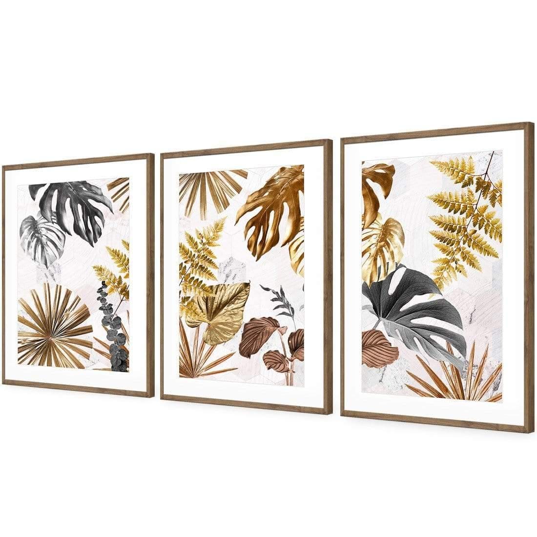 Golden Jungle Trio Art Set - Wall Art Designs - SET3_5038_AR_V WAD_AP - 030 - MAT_59x40_S - 2538 - NAT