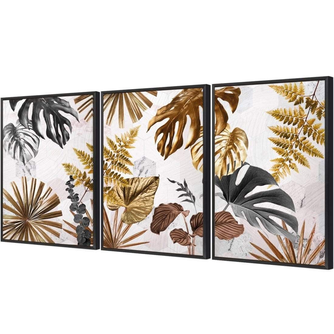 Golden Jungle Trio Art Set - Wall Art Designs - SET3_5038_AR_V WAD_CP - MPC - 320 - M - G - L_59x40_S - 1550 - BLK