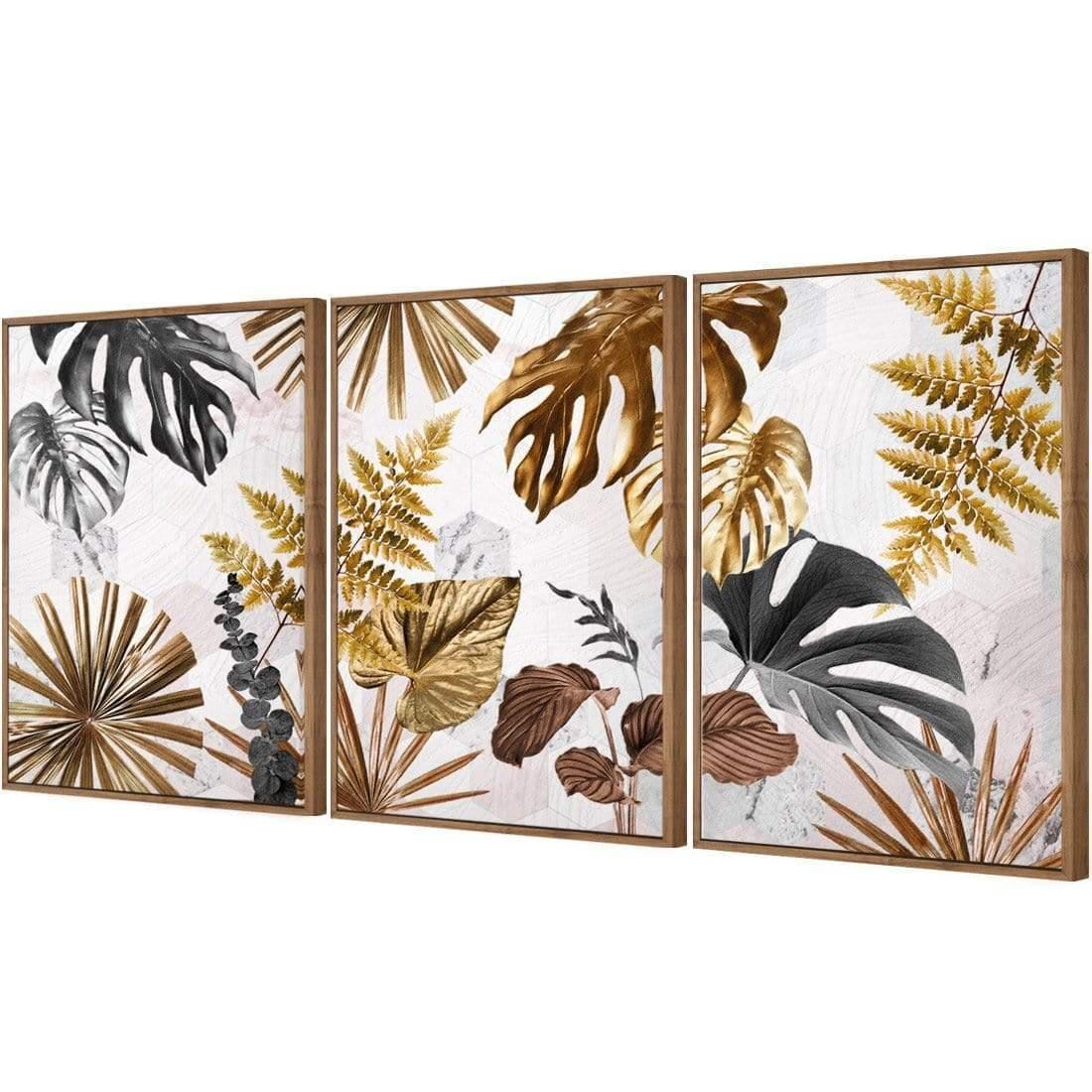 Golden Jungle Trio Art Set - Wall Art Designs - SET3_5038_AR_V WAD_CP - MPC - 320 - M - G - L_59x40_S - 1550 - NAT