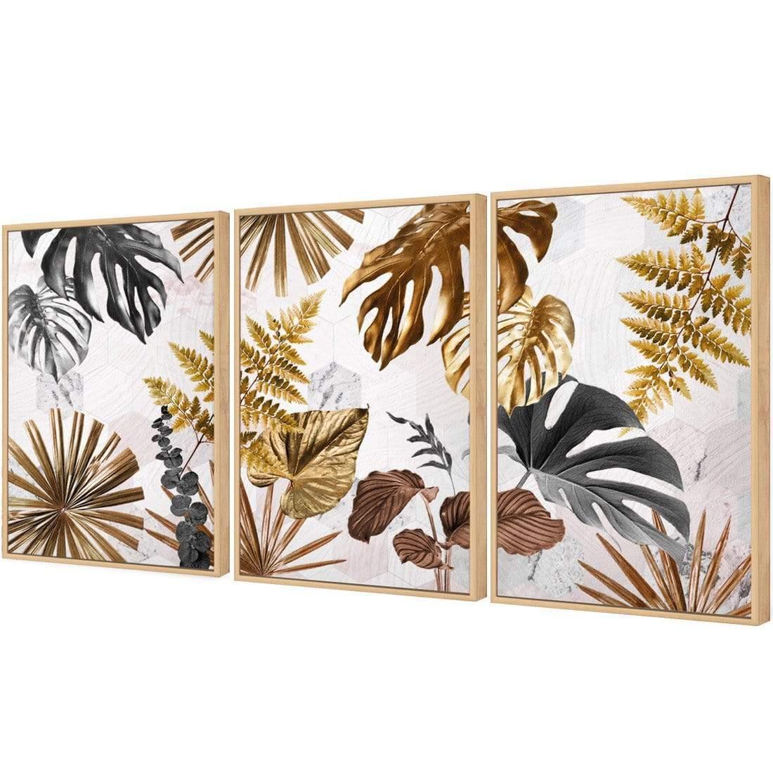 Golden Jungle Trio Art Set - Wall Art Designs - SET3_5038_AR_V WAD_CP - MPC - 320 - M - G - L_59x40_S - 1550 - OAK