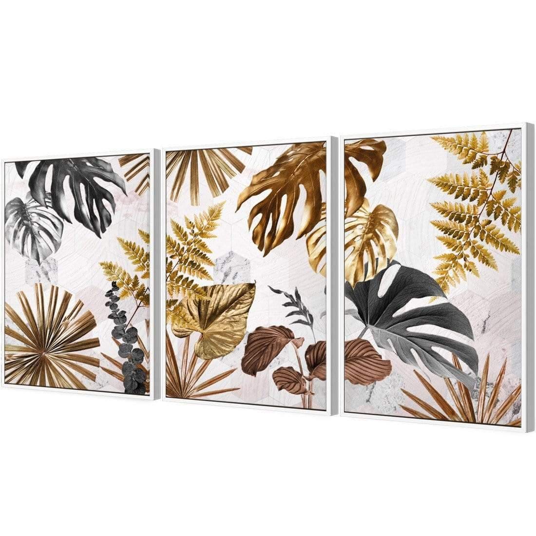 Golden Jungle Trio Art Set - Wall Art Designs - SET3_5038_AR_V WAD_CP - MPC - 320 - M - G - L_59x40_S - 1550 - WHT