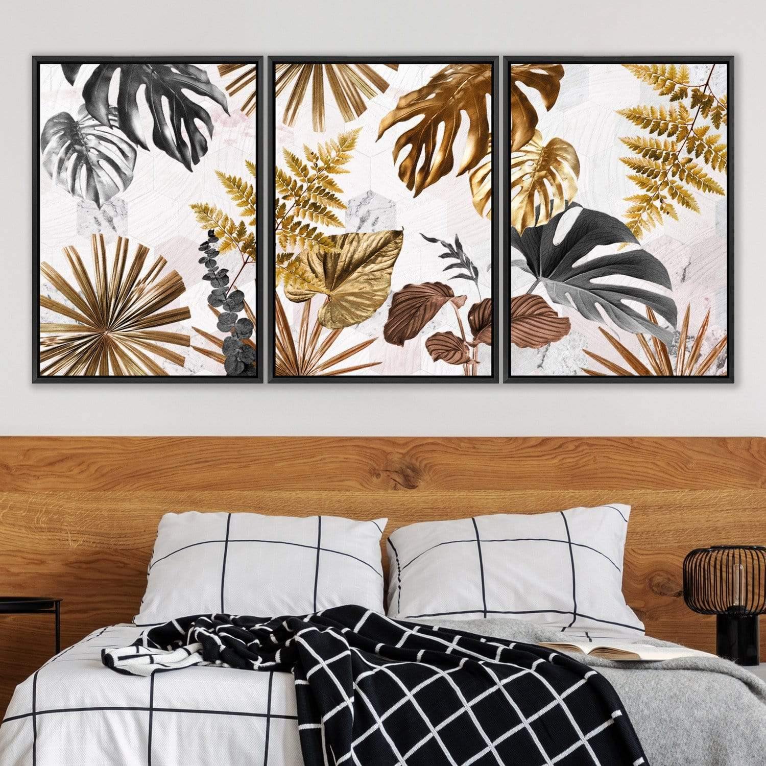 Golden Jungle Trio Art Set - Wall Art Designs - SET3_5038_AR_V WAD_CP - MPC - 320 - M - G - L_59x40_NONE