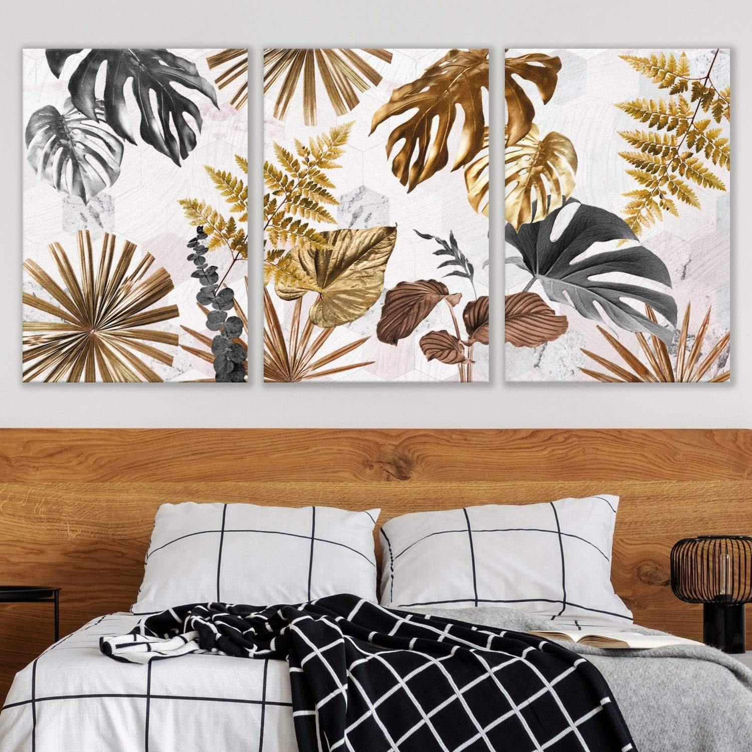 Golden Jungle Trio Art Set - Wall Art Designs - SET3_5038_AR_V WAD_CP - MPC - 320 - M - G - L_59x40_NONE