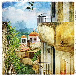 Greek Monastery | Standard Canvas | No Frame | Stretched Canvas