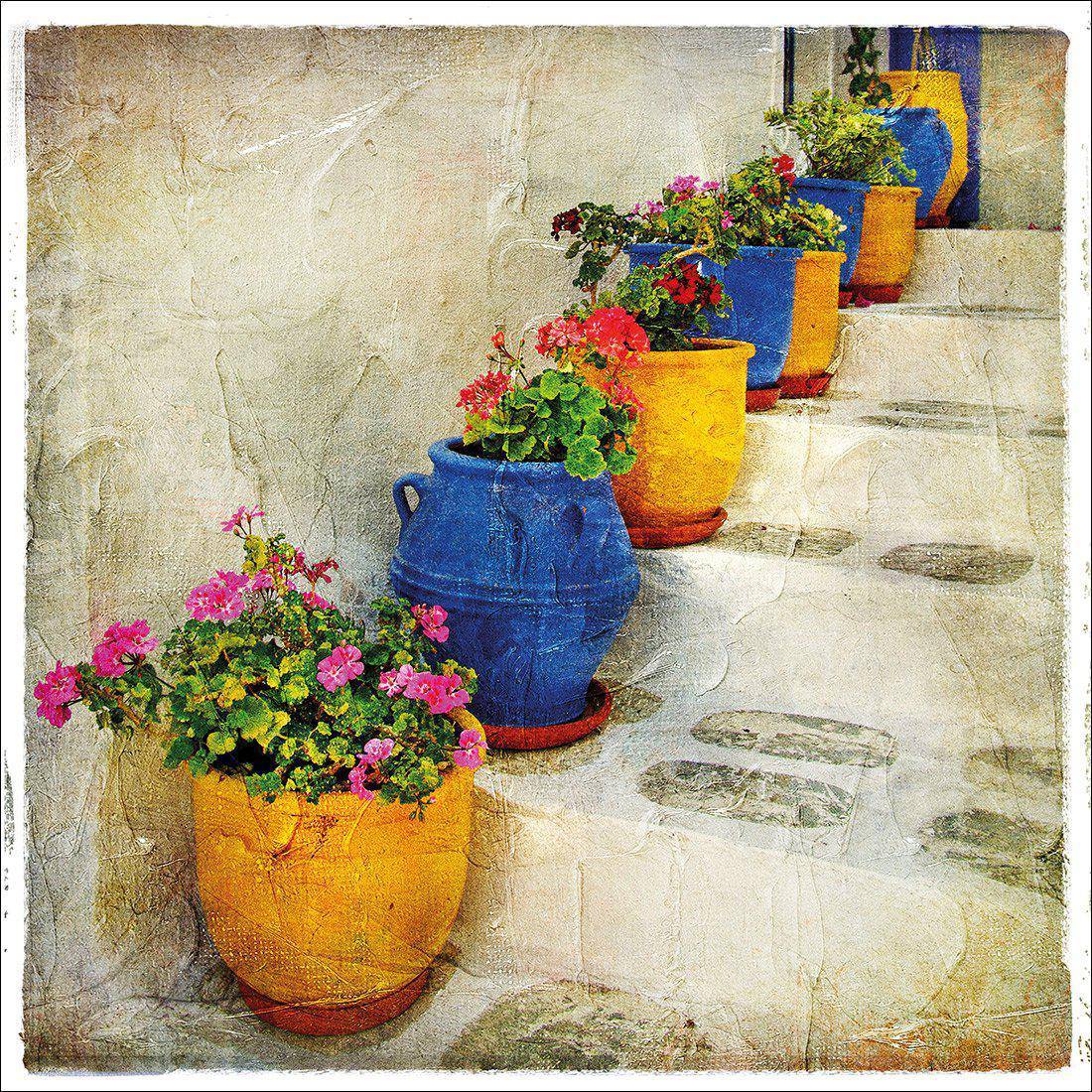 Greek Pots Of Colour Canvas Art - Wall Art Designs - 2132_AS_Q WAD_CP - MPY - 260 - M - S - S_30x30_NONE