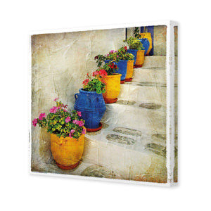 Greek Pots Of Colour | Classic Canvas | No Frame | Stretched Canvas