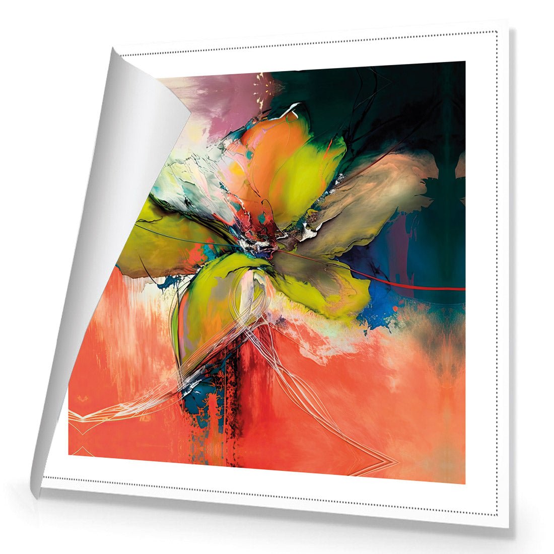 Green Painted Petals I - Wall Art Designs - WB_100645_AS_Q CAF_CP - MPY - 260 - M - R_37x37_NONE