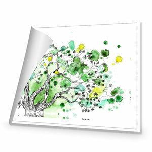 Green Tree Splash | Standard Canvas | No Frame | Rolled Canvas